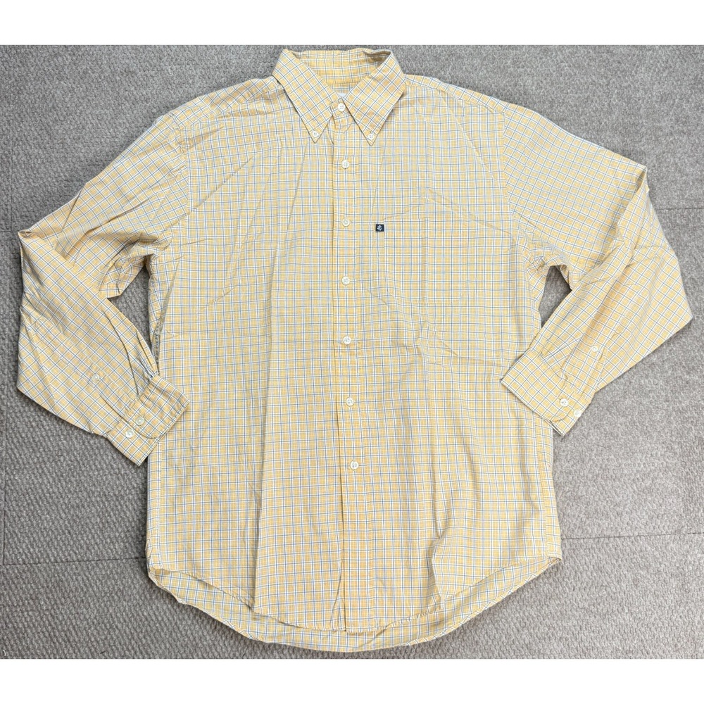 Brooks Brothers 346 Men's Logo Front Button Down Long Sleeve Check Shirt Size M